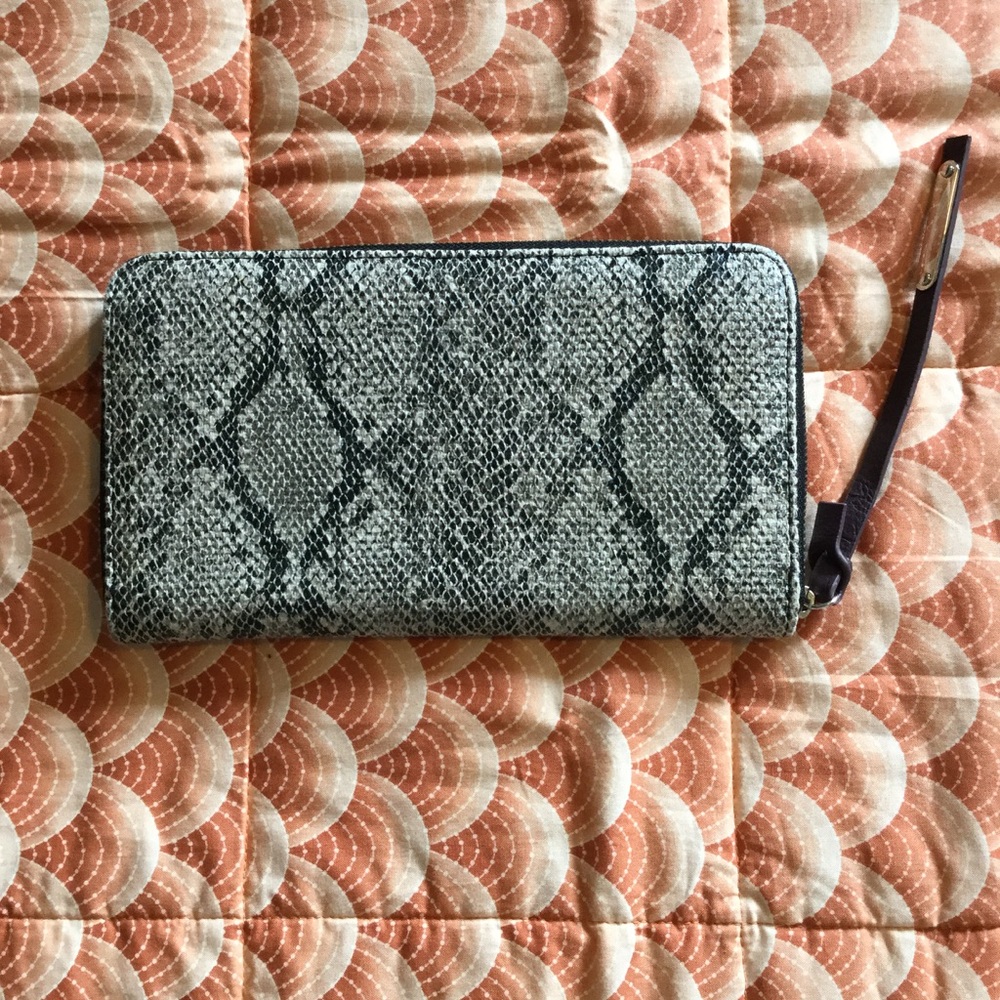 Large Snakeskin Clutch Wallet